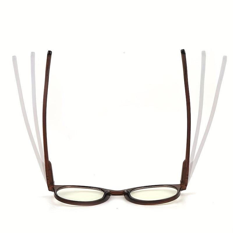 5Packs Round Shape Light Blocking Reading Glasses Spring Hinge Readers