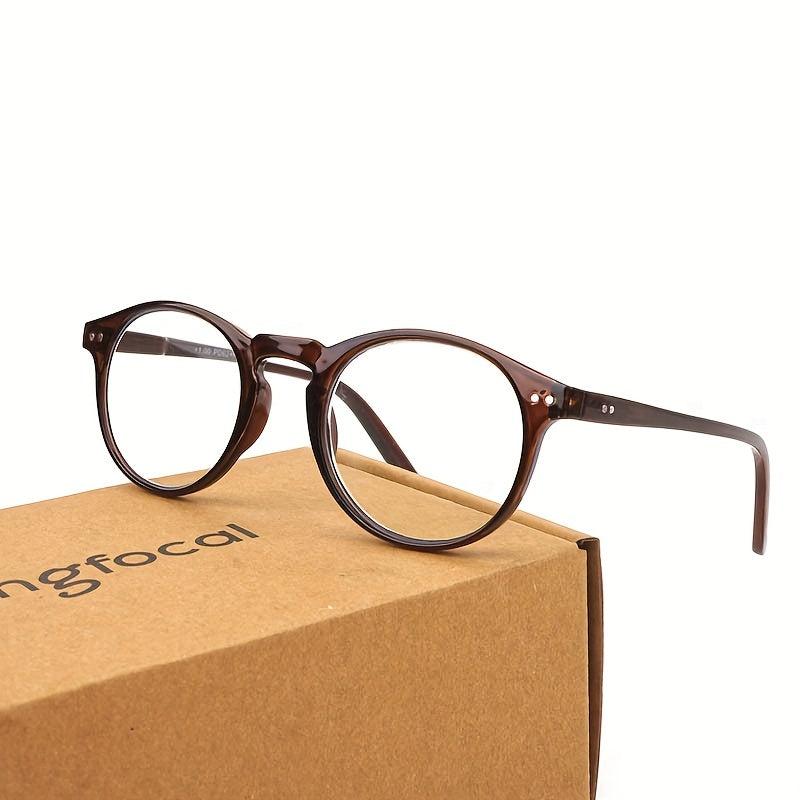 5Packs Round Shape Light Blocking Reading Glasses Spring Hinge Readers