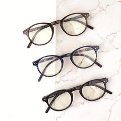 5Packs Round Shape Light Blocking Reading Glasses Spring Hinge Readers