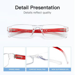 Rectangular Light Blocking Reading Glasses Unisex Stylish Eyeglasses