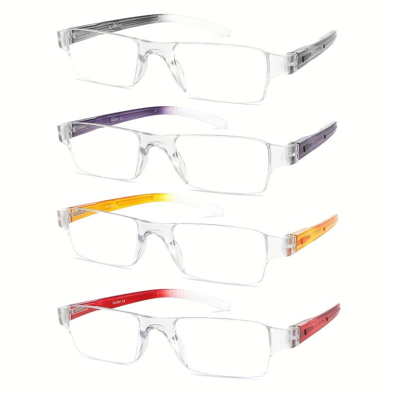 Rectangular Light Blocking Reading Glasses Unisex Stylish Eyeglasses