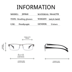 Metal Frame Spring Hinges Reading Glasses