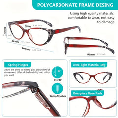 Cat Eye Reading Glasses Women Light Blocking Anti Glare UV