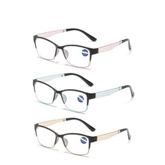 Flexible Frame Squared Light Blocking Lens Reading Glasses