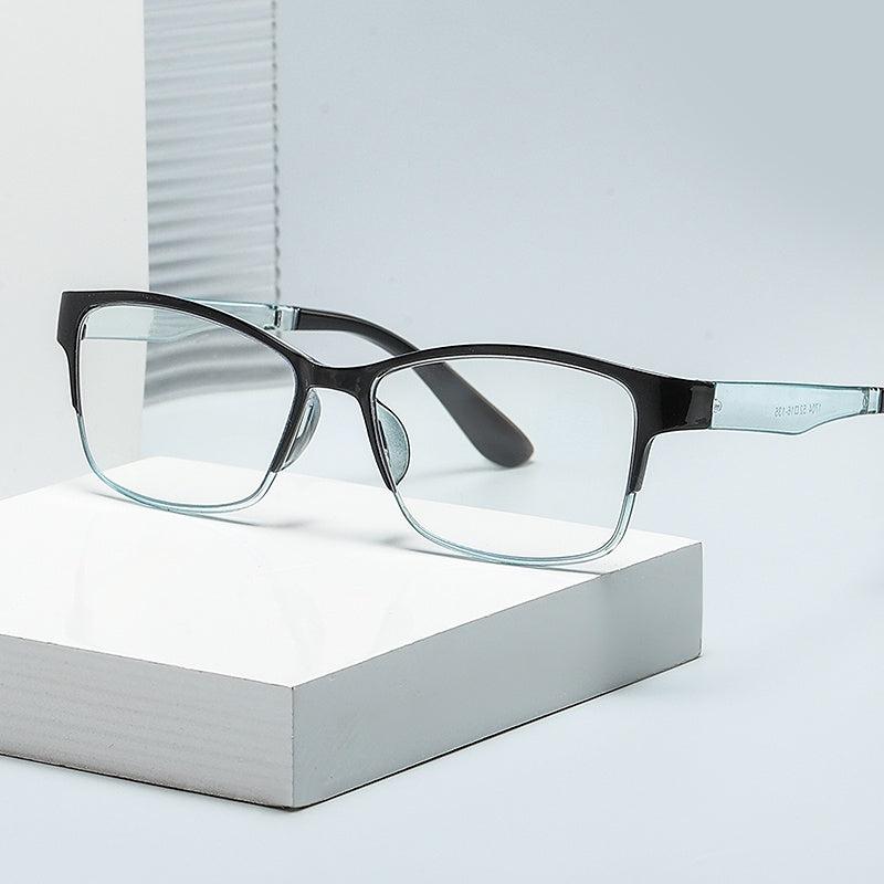 Flexible Frame Squared Light Blocking Lens Reading Glasses