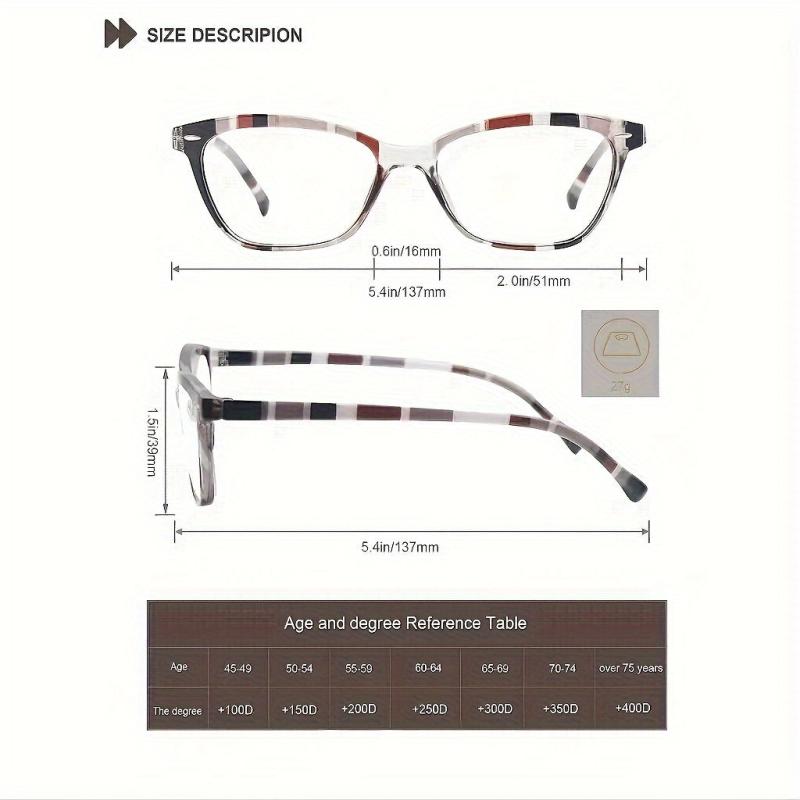 Women Reading Glasses Colorful Cat Eye Pattern Light Blacking Glasses