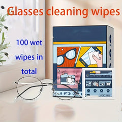 100pcs Eyeglasses Lens Wipes, Eyeglass Cleaner, Glasses Wipe