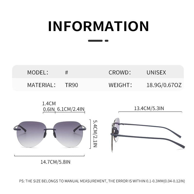 Plastic Rimless Frame Colorful Unisex Eyeglasses Sunglasses