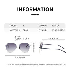 Plastic Rimless Frame Colorful Unisex Eyeglasses Sunglasses