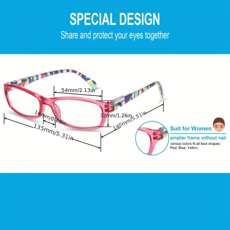 Anti Blue Light Reading Glasses with Pattern Print for Women