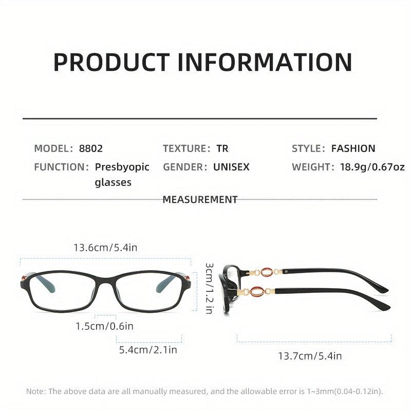 Prescription Square Frame Reading Glasses for Men and Women