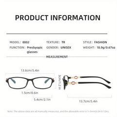Prescription Square Frame Reading Glasses for Men and Women