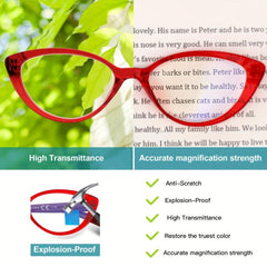 Women's Rhinestone Cat Eye Reading Glasses with Light Blocking