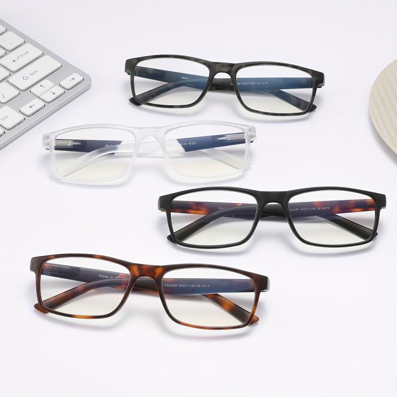4pcs Reading Glasses Light Blocking Men Women Spring Hinge Computer Eyeglasses