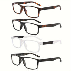 4pcs Reading Glasses Light Blocking Men Women Spring Hinge Computer Eyeglasses
