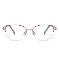 Metal Half Rim Round Lens Light Blocking Presbyopia Corrective Eyeglasses