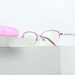 Metal Half Rim Round Lens Light Blocking Presbyopia Corrective Eyeglasses