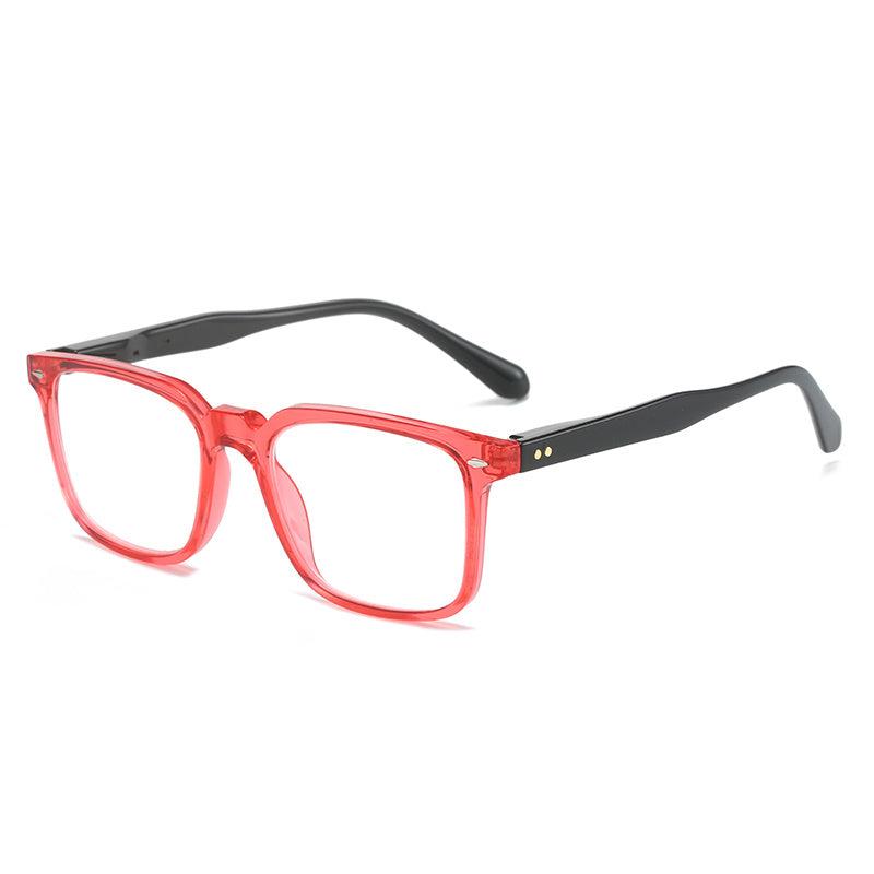 Squared Frame PC Temples Colorful Spring Hinges Eyeglasses