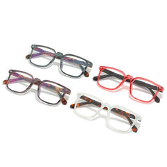 Squared Frame PC Temples Colorful Spring Hinges Eyeglasses