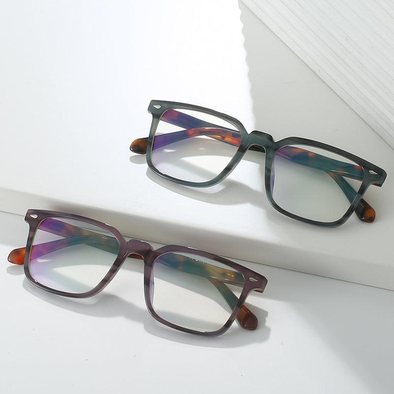 Squared Frame PC Temples Colorful Spring Hinges Eyeglasses
