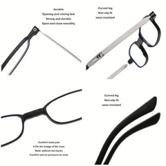 Folding Reading Glasses with Anti Light Mobile Phone Holder