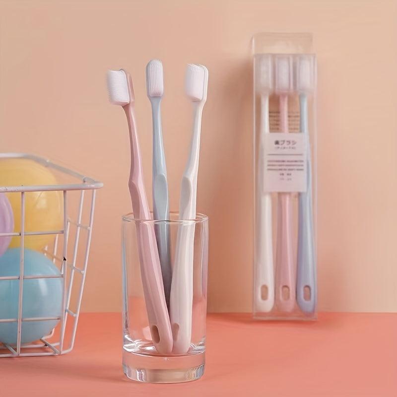 3pcs Soft Manual Toothbrushes for Sensitive Teeth Gums