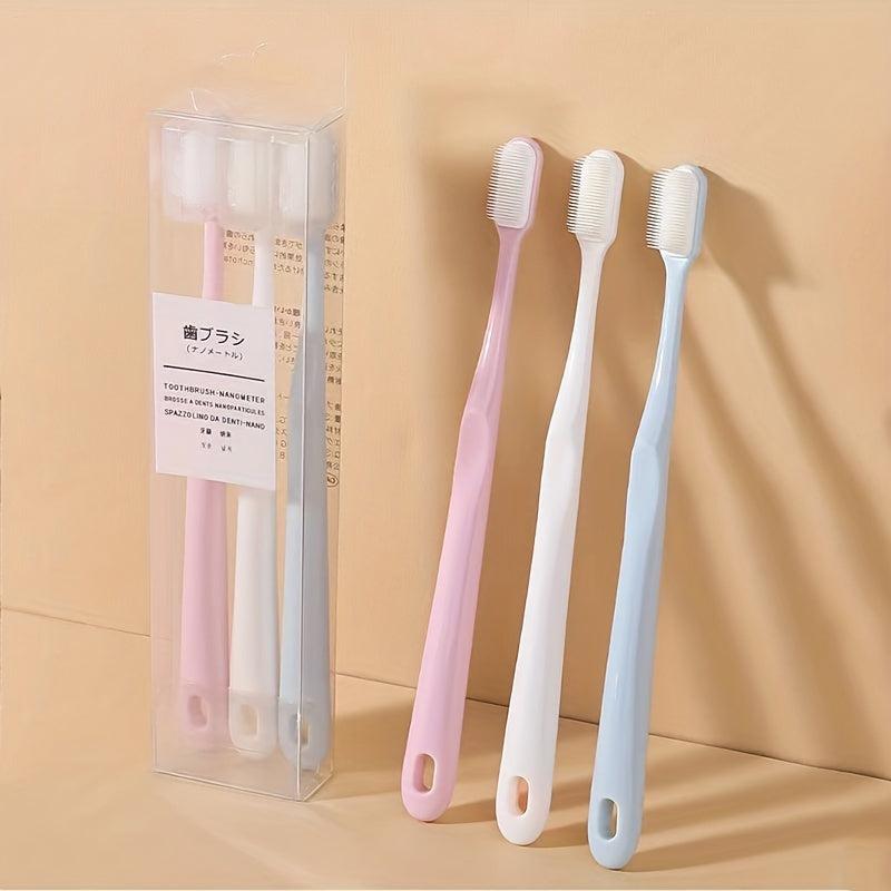 3pcs Soft Manual Toothbrushes for Sensitive Teeth Gums