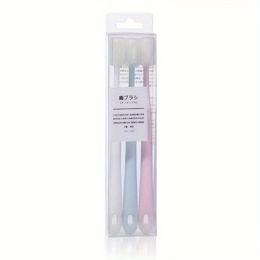 3pcs Soft Manual Toothbrushes for Sensitive Teeth Gums