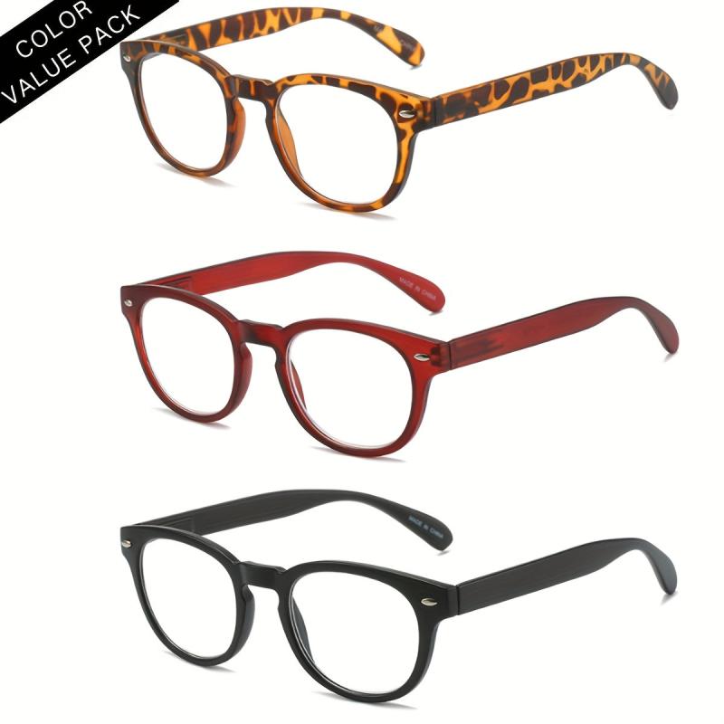 5pcs Spring Hinge Plastic Frame Reading Glasses For Men And Women