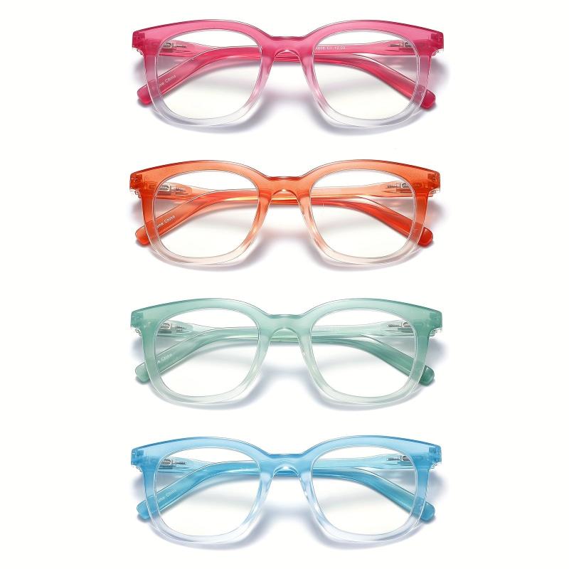 4pcs Women's Funky Reading Glasses Light Blocking