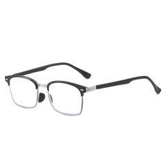 Metal Full Rim Frame Light Blocking Presbyopia Corrective Eyeglasses