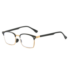Metal Full Rim Frame Light Blocking Presbyopia Corrective Eyeglasses