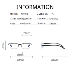 Plastic Full Frame Unisex Reading Glasses