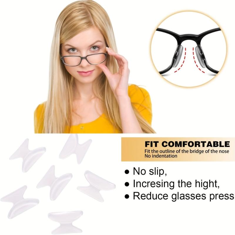 5Pairs Clear Eyeglass Nose Pads Anti-slip Silicone Glasses Sunglass