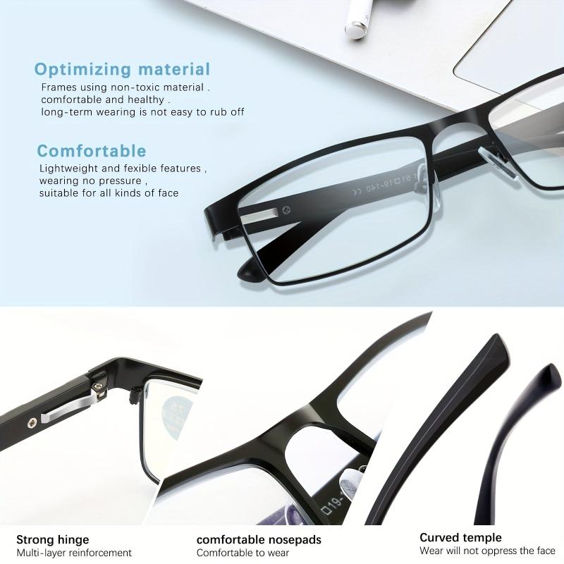4-Pack Metal Spring Hinges Reading Glasses Anti Eye Fatigue Readers