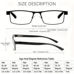 4-Pack Metal Spring Hinges Reading Glasses Anti Eye Fatigue Readers