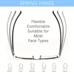 4-Pack Metal Spring Hinges Reading Glasses Anti Eye Fatigue Readers