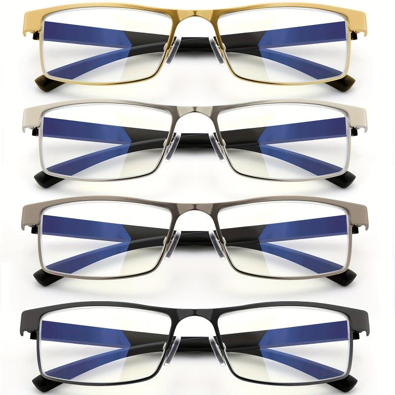 4-Pack Metal Spring Hinges Reading Glasses Anti Eye Fatigue Readers