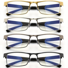 4-Pack Metal Spring Hinges Reading Glasses Anti Eye Fatigue Readers
