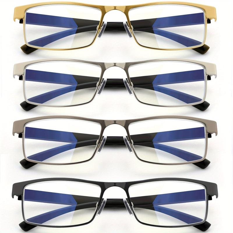 4-Pack Metal Spring Hinges Reading Glasses Anti Eye Fatigue Readers