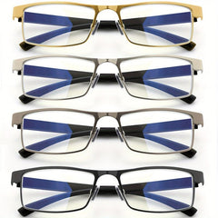 4-Pack Metal Spring Hinges Reading Glasses Anti Eye Fatigue Readers