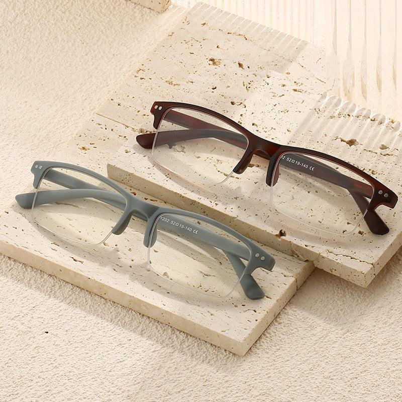 Half Rim Frame Light Blocking Presbyopia Male Female Unisex Reading Glasses