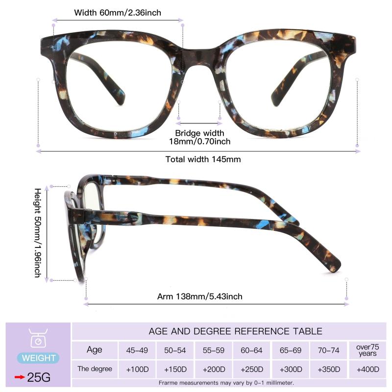 3Pack Square Computer Readers Light Blocking Glasses