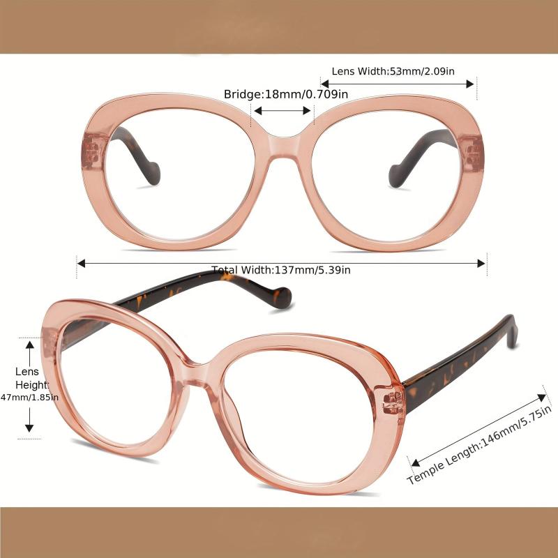 Vintage Oversized Women's Reading Glasses Round Anti Light Glasses