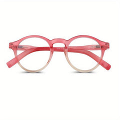 Round Unisex Readers Light Blocking Glasses Spring Hinge Comfort Eyeglasses