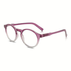 Round Unisex Readers Light Blocking Glasses Spring Hinge Comfort Eyeglasses
