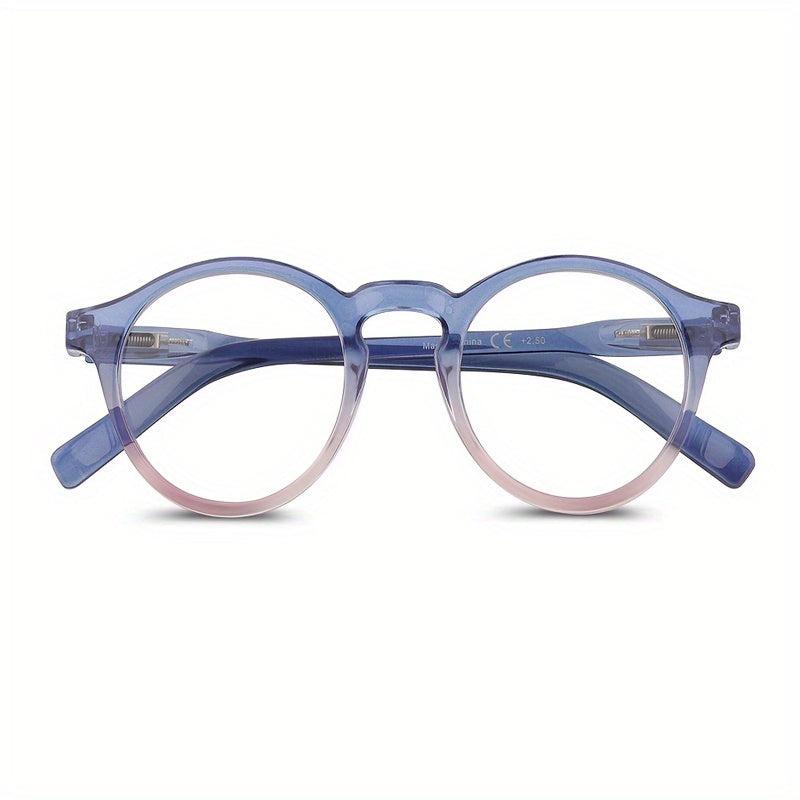 Round Unisex Readers Light Blocking Glasses Spring Hinge Comfort Eyeglasses