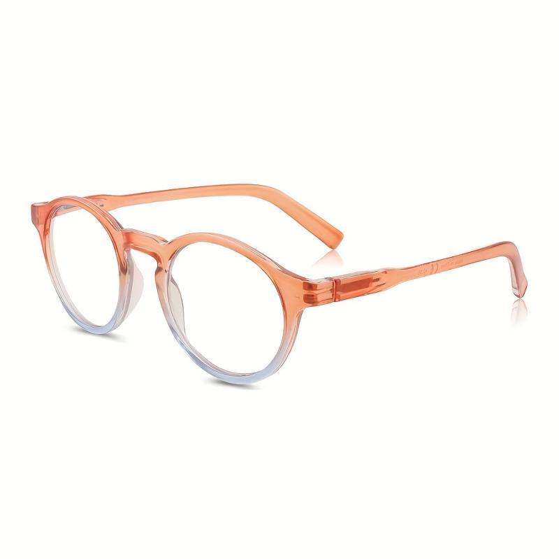 Round Unisex Readers Light Blocking Glasses Spring Hinge Comfort Eyeglasses