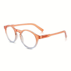 Round Unisex Readers Light Blocking Glasses Spring Hinge Comfort Eyeglasses