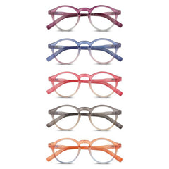 Round Unisex Readers Light Blocking Glasses Spring Hinge Comfort Eyeglasses